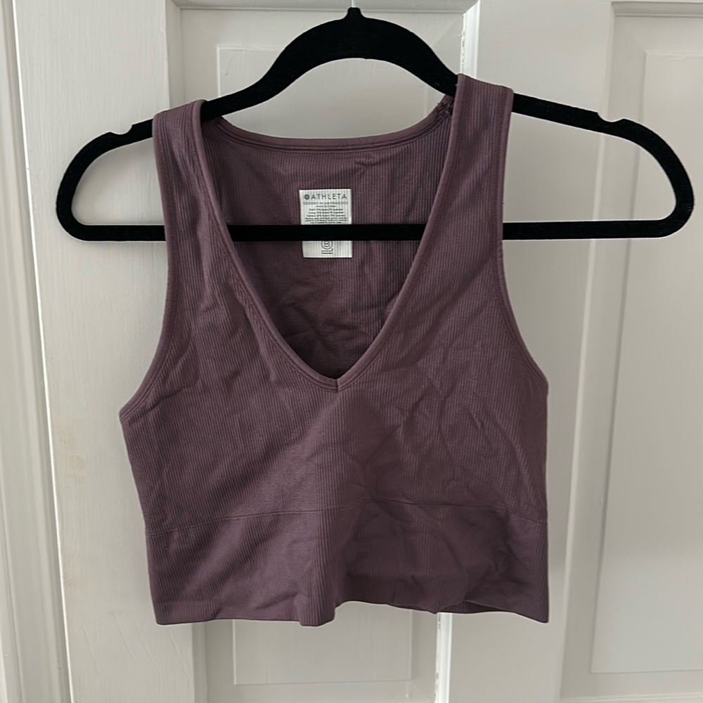Athleta - aurora seamless crop rib tank